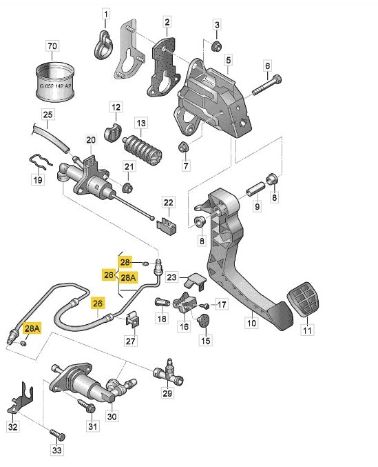 Tubo Flexible de Purga de Clutch Original SEAT Ibiza 2005