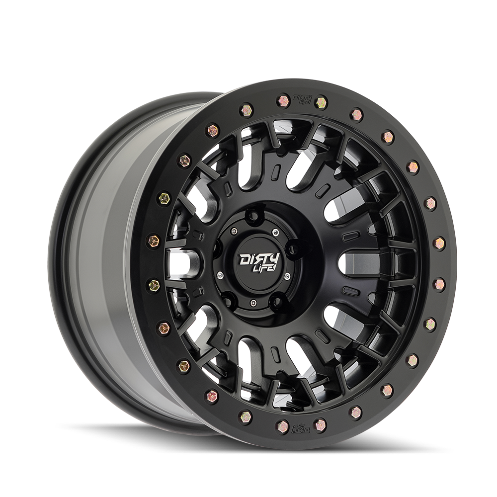 Juego de Rines Dirty Life DT-3 17x9 Satin Black con Beadlock Simulado