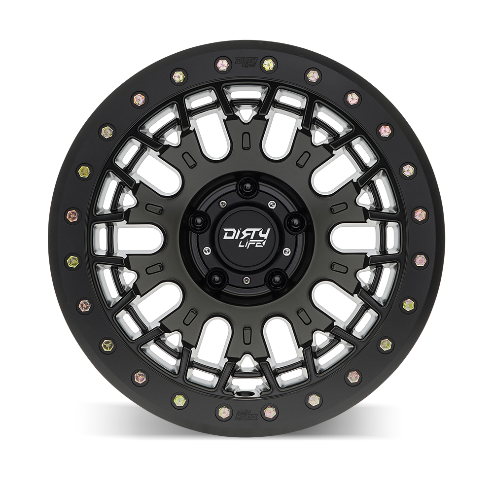 Juego de Rines Dirty Life DT-3 17x9 Satin Black con Beadlock Simulado
