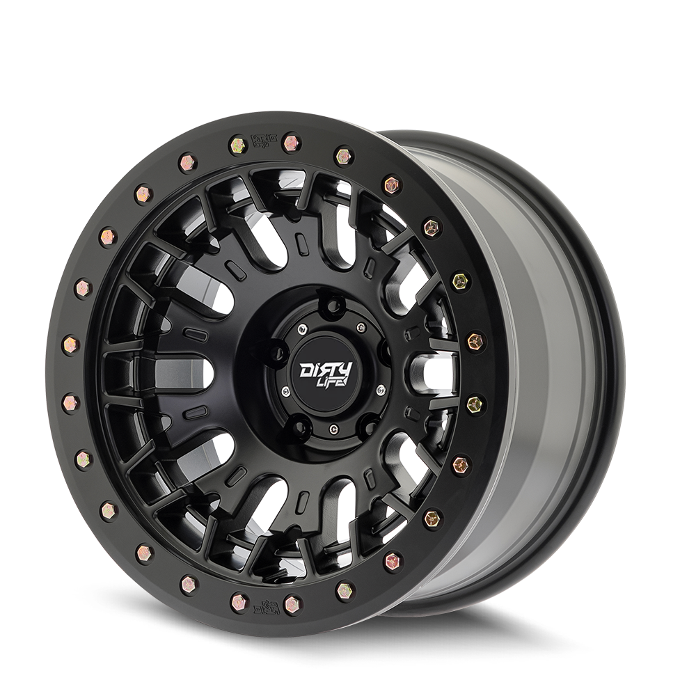 Juego de Rines Dirty Life DT-3 17x9 Satin Black con Beadlock Simulado