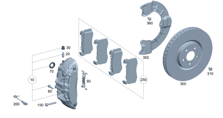 Kit de balatas y sensores Mercedes Benz A45s