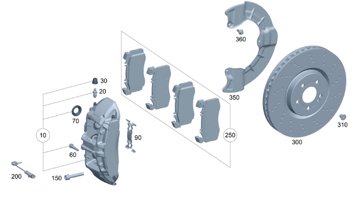 Kit de balatas y sensores Mercedes Benz A45s