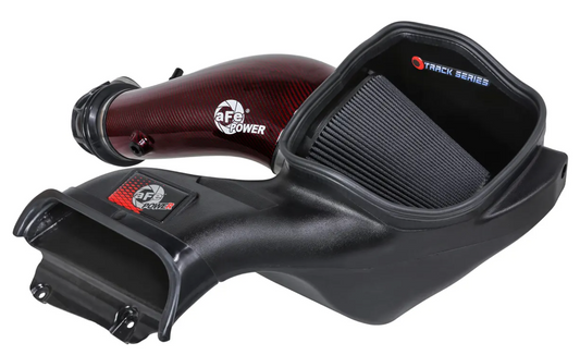Intake de aire frío de fibra de carbono y Kevlar rojo con filtro Black Pro 5R