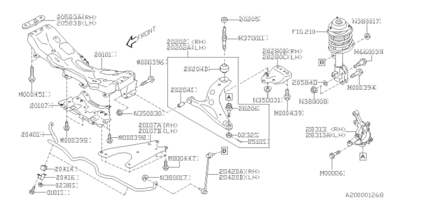 Kit de Bujes de Horquilla para Subaru Forester 2020 2.5l