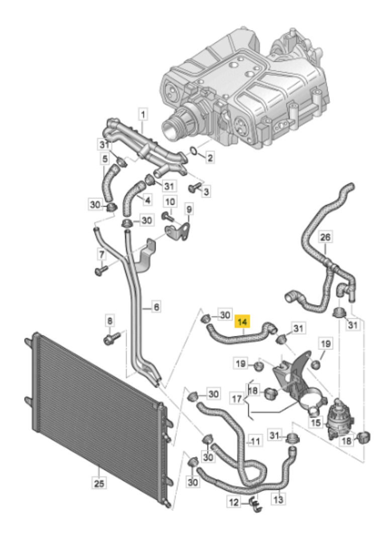 Manguera de Refrigerante Original Audi A6 2011