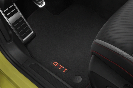 Tapetes Alfombrados Originales Volkswagen Antracita con Rojo para VW GTI 2022-2026
