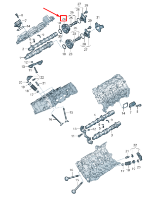 Kit de 4 Variadores Arbol Levas Audi VW Seat 06M109087K y 06M109088K
